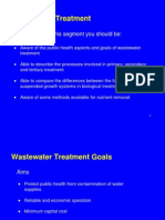 Wastewater Treatment: On Completion of This Segment You Should Be