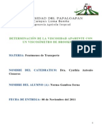 Determinación de La Viscosidad Aparente Con Un Viscosímetro de Brookfield