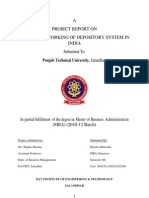 Working of Depository System in India With Research and Analysis by Hiresh Ahluwalia