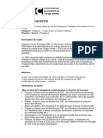 Conseiller (Ère) Auprès Du (De La) Président (E) Chargé (E) Des Relations Avec La Presse