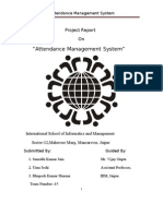 "Attendance Management System": Project Report On