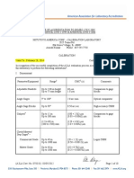 EGV Calibration Certificate