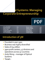 MTI 3M Optical Systems: Managing Corporate Entrepreneurship