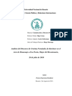 Trabajo Final. Análisis Del Discurso de CFK 26-07-10