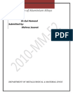 Classification of Aluminium Alloys: Submitted To DR - Gul Hameed Submitted By: Mehroz Jasarat