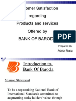 Customer Satisfaction Regarding Products and Services Offered by Bank of Baroda