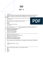 PHP Set - 1: B. Program or Sequence of Instruction That Is Interpreted or Carried Out by Another Program