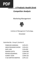 Yakult - A Probiotic Health Drink Competitor Analysis: Marketing Management