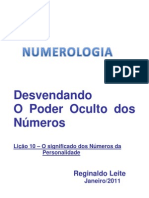 Lição 10 - Significado Dos Números Da Personalidade Ou Impressão