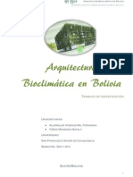 Arquitectura Bio Climatic A en Bolivia-Trabajo de Investigacion