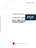 As 1038.17-2000 Coal and Coke - Analysis and Testing Higher Rank Coal - Moisture-Holding Capacity (Equilibriu