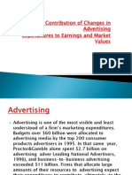 The Contribution of Changes in Advertising Expenditures To Earnings and Market Values