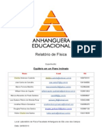 Relatório de Fisica - Equilibrio em Um Plano Inclinado