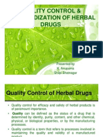 Q.C & Standardization of Herbal Drugs