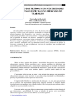 A Inclusão Das Pessoas Com Necessidades Educacionais Especiais No Mercado de Trabalho