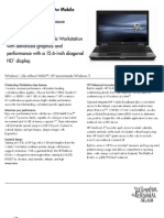 HP Elitebook 8540w Datasheet