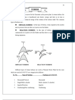 Turbine: IMPULSE TURBINE:-In This Type of Turbine, Steam Expands in The Nozzles