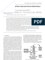 Dripping Liquid Metal Flow in The Lower Part of A Blast Furnace