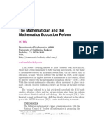 The Mathematician and The Mathematics Education Reform: Wu@math - Berkeley.edu