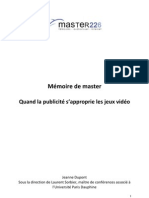 Memoire Pub Jeu Video Jeanne Dupont