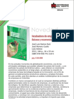 Incubadora de Empresas en Colombia. Balance y Recomendaciones de Política