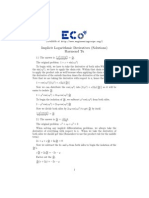 Exercise 01 Implicit Differentiation (Solutions)