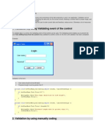 Validation by Using Validating Event of The Control