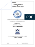 Cloud Computing: A Technical Seminar Report On