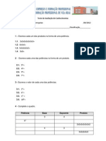 Teste Potencias e Notação Cientifica