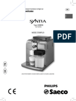 Cafetière Syntia HD8838 - Mode D'emploi