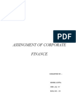 Assignments of Corporate Finance