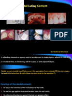 Dental Luting Cement: DR: Moh'D Al-Moaleem