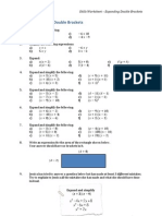 Expand and Simplify Double Brackets Worksheet