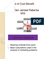 Method of Cost Benefit Analysis