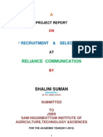 Reliance Communication: Recruitment & Selection