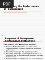 Evaluating The Performance of Salespeople