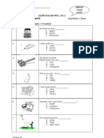 Bahasa Inggeris: Ujian Bulan Mac 2011