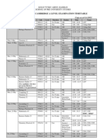 May June 2012 Cambridge A Level Exam Timetable - Copy As at 6.4.12