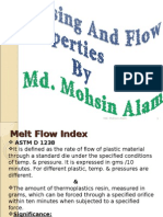 Plastics Testing Processing and Flow Properties