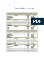 Updated Price List (May 1, 2012)