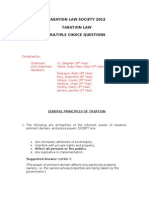 Taxation Law Society 2012 Taxation Law Multiple Choice Questions