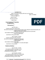 Europass CV Fictitious Example