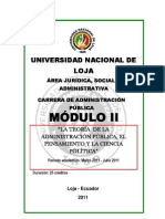 Módulo 2 La Teoría de La Administración Pública El Pensamiento y La Ciencia Política