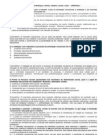 EXERCÍCIOS UNIDADE 2 Escola e Mediação: Escola, Trabalho, Saúde e Lazer