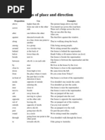 Prepositions of Place and Direction