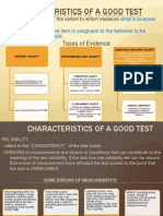 Characteristics of A Good Test