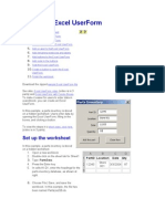 Create An Excel UserForm