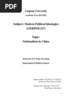 Subject: Modern Political Ideologies (GEB/POL217) : Lingnan University