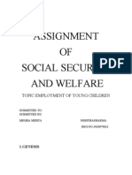 Assignment OF Social Security and Welfare: Topic:Employment of Young Children