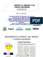 Seguimiento Al Riesgo y El Evento Adverso